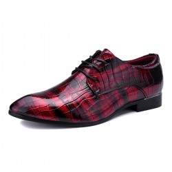 Large Size Men Patent Leather Lace Up Party Wedding Dress Shoes