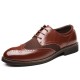 Large Size Men Brogue Carved Leather Splicing Formal Oxfords