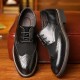 Large Size Men Brogue Carved Leather Splicing Formal Oxfords