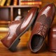 Large Size Men Brogue Carved Leather Splicing Formal Oxfords