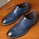 Large Size Men Brogue Carved Leather Splicing Formal Oxfords