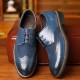 Large Size Men Brogue Carved Leather Splicing Formal Oxfords