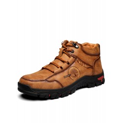 Men Durable Comfort Round Toe Lace Up Outdoor Casual Ankle Boots