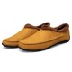 Men Large Size Plush Lining Microfiber Leather Non-slip Casual Slippers