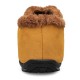 Men Large Size Plush Lining Microfiber Leather Non-slip Casual Slippers