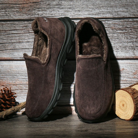 Men Warm Plus Lining Soft Sole Slip On Comfy Casual Boots