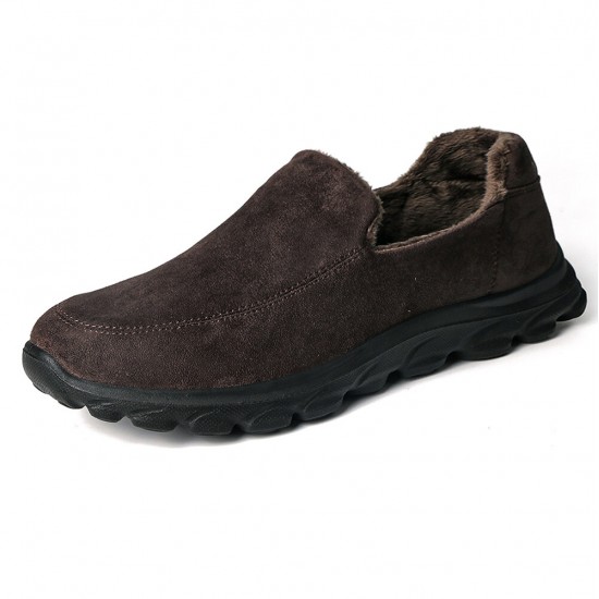 Men Warm Plus Lining Soft Sole Slip On Comfy Casual Boots