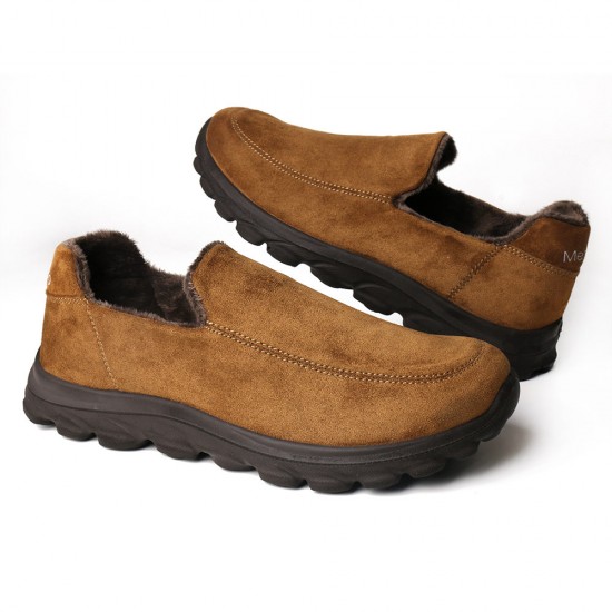 Men Warm Plus Lining Soft Sole Slip On Comfy Casual Boots