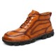 Men Cow Leather Non Slip Hand Stitching Casual Outdoor Boots