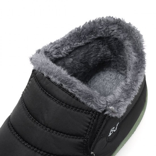 Men Waterproof Warm Fur Lining Letter Slip On Ankle Boots