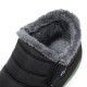 Men Waterproof Warm Fur Lining Letter Slip On Ankle Boots