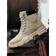 Men Stylish Microfiber Leather Lace Up Casual Ankle Boots