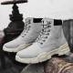 Men Stylish Microfiber Leather Lace Up Casual Ankle Boots