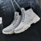 Men Stylish Microfiber Leather Lace Up Casual Ankle Boots