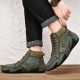 Men Soft Slip Resistant Lace Up Microfiber Leather Ankle Boots