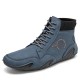 Men Soft Slip Resistant Lace Up Microfiber Leather Ankle Boots