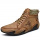 Men Soft Slip Resistant Lace Up Microfiber Leather Ankle Boots