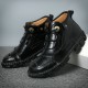 Men Cow Leather Hand Stitching Non Slip Soft Sole Casual Ankle Boots