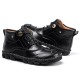 Men Cow Leather Hand Stitching Non Slip Soft Sole Casual Ankle Boots