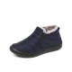 Men Waterproof Fabric Plush Lining Slip On Casual Ankle Boots