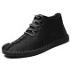 Menico Men Hand Stitching Leather Non-slip Soft Sole Warm Casual Boots