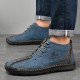 Menico Men Microfiber Leather Hand Stitching Non Slip Casual Ankle Boots