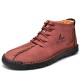 Menico Men Microfiber Leather Hand Stitching Non Slip Casual Ankle Boots