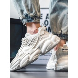 Breathable Mesh Insert Letter Chunky Sneakers