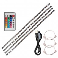 4 * 50cm USB LED Strip Lights Kit Flexible Strip Lights with Mini Remote Control Home LED Tape Strip for TV Computer Backlight