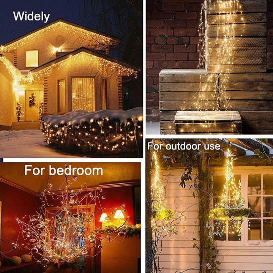 10 Strands(200 LEDs) Rope String Light Garden Decoration Outdoor Waterproof Rope String Christmas Lamp Wedding Party Tree Xmas Decoration