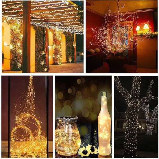 10 Strands(200 LEDs) Rope String Light Garden Decoration Outdoor Waterproof Rope String Christmas Lamp Wedding Party Tree Xmas Decoration