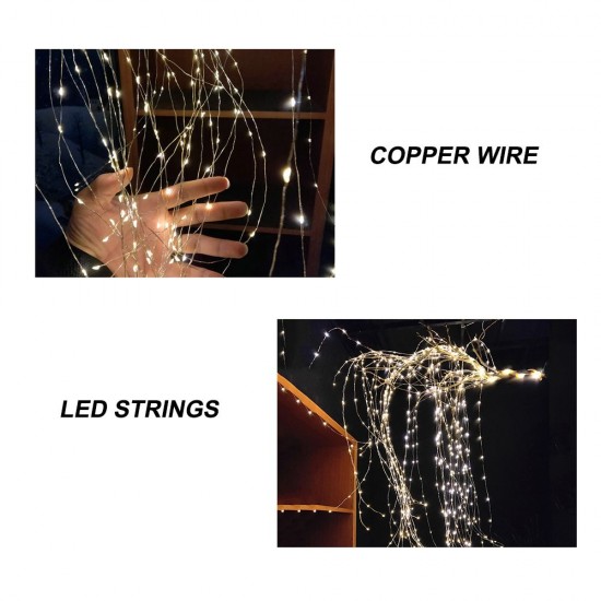 10 Strands(200 LEDs) Rope String Light Garden Decoration Outdoor Waterproof Rope String Christmas Lamp Wedding Party Tree Xmas Decoration