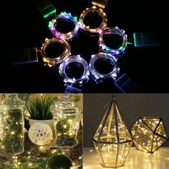 1M/3.3FT 10LEDs Starry Copper Wire String Battery Operated Powered Extra Flexible Bendable Light Strip for Holiday Festival Decorations