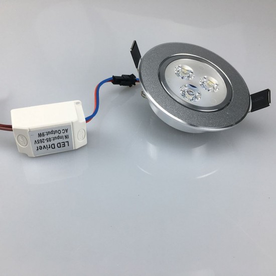 9W LED Downlight Ceiling Lamp Spot Light Recessed AC85-265V Lamp + LED Driver for Home Illumination (Warm white)