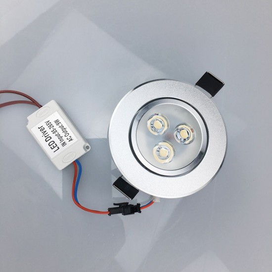 9W LED Downlight Ceiling Lamp Spot Light Recessed AC85-265V Lamp + LED Driver for Home Illumination (Warm white)