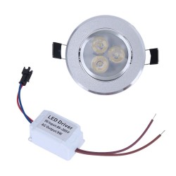 9W LED Downlight Ceiling Lamp Spot Light Recessed AC85-265V Lamp + LED Driver for Home Illumination (Warm white)