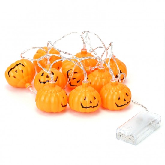 1.5m H-alloween 10 LEDs Pump-kin String Lights Lovely Mini Lantern Lamp Home Party Christmas Decors