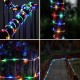 Leds Solar Rope Lights Outdoor 8 Modes Waterproof Tube Lamp with Touching Switch for Garden Yard Fence Walkway Festival Party