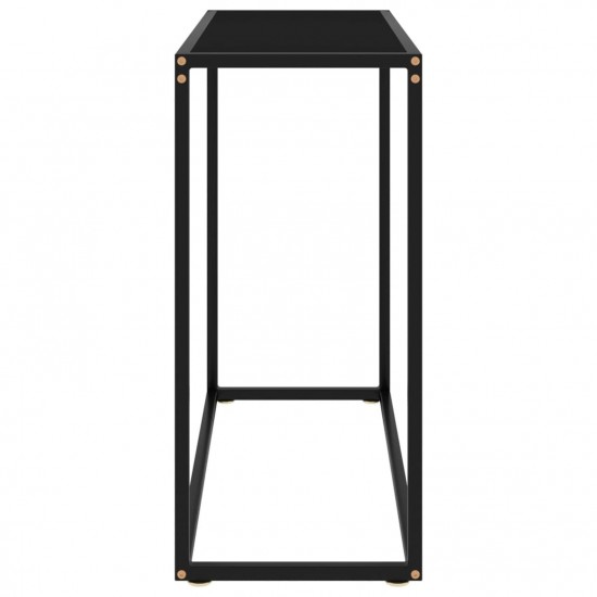 Console Table Black 80x35x75 cm Tempered Glass