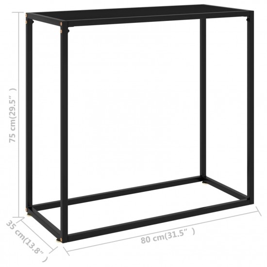 Console Table Black 80x35x75 cm Tempered Glass