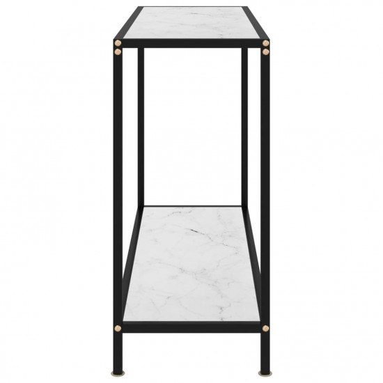 Console Table White 100x35x75 cm Tempered Glass