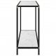 Console Table White 100x35x75 cm Tempered Glass