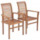 Stacking Dining Chairs 2 pcs Solid Teak