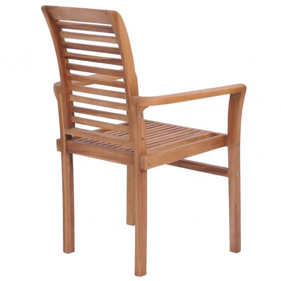 Stacking Dining Chairs 2 pcs Solid Teak