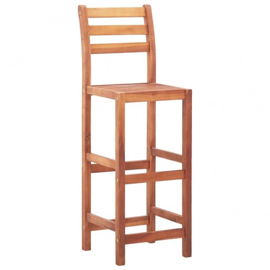 Bar Chairs 2 pcs Solid Acacia Wood