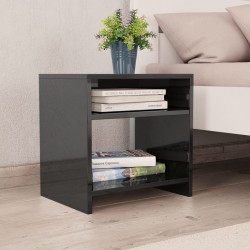 Bedside Cabinet High Gloss Black 40x30x40 cm Chipboard