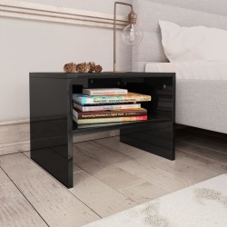 Bedside Cabinet High Gloss Black 40x30x30 cm Chipboard