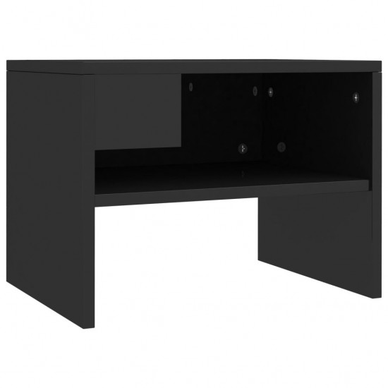 Bedside Cabinet High Gloss Black 40x30x30 cm Chipboard