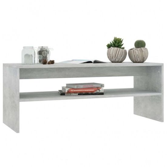 Coffee Table Concrete Grey 100x40x40 cm Chipboard