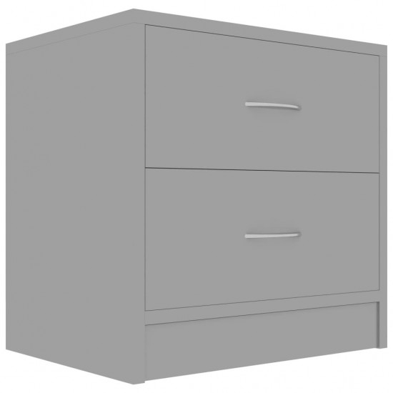 Bedside Cabinet High Gloss Grey 40x30x40 cm Chipboard